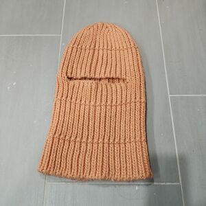 Orange thick knit balaclava